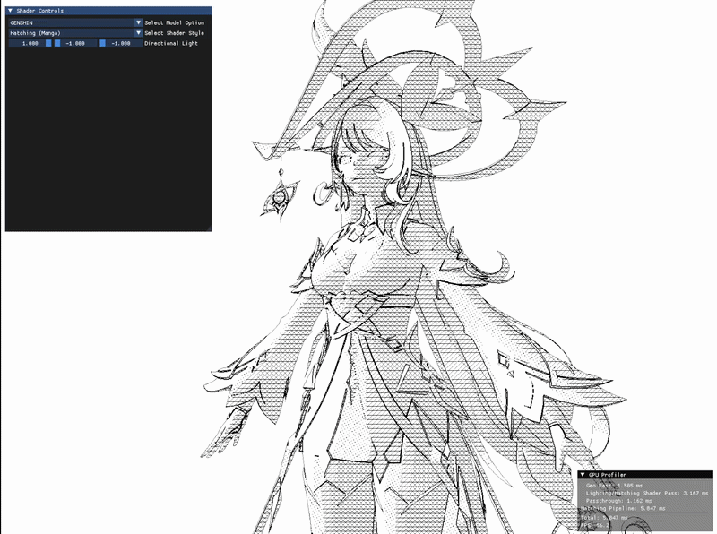 Genshin crosshatching