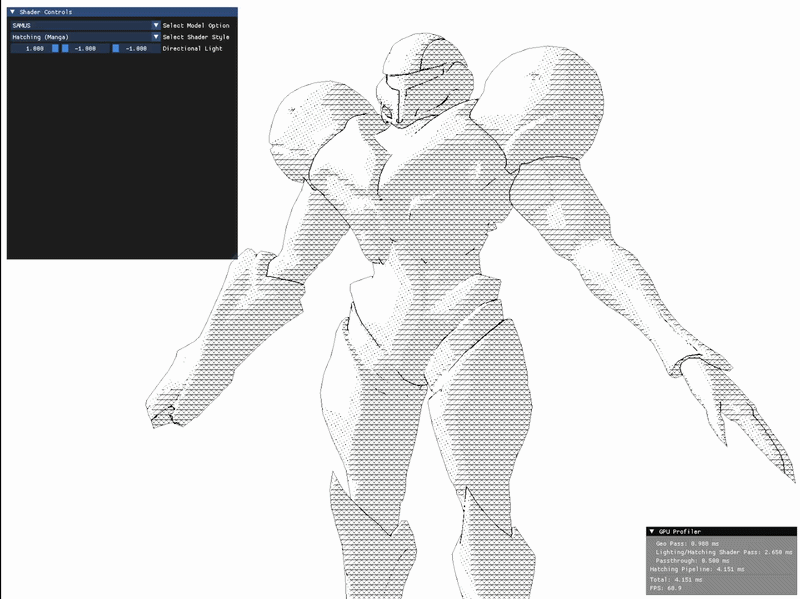 Samus crosshatching