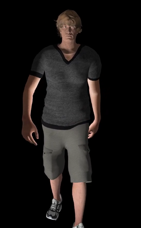 The full skinned NPC character with Mixamo body and ARKit blendshape head